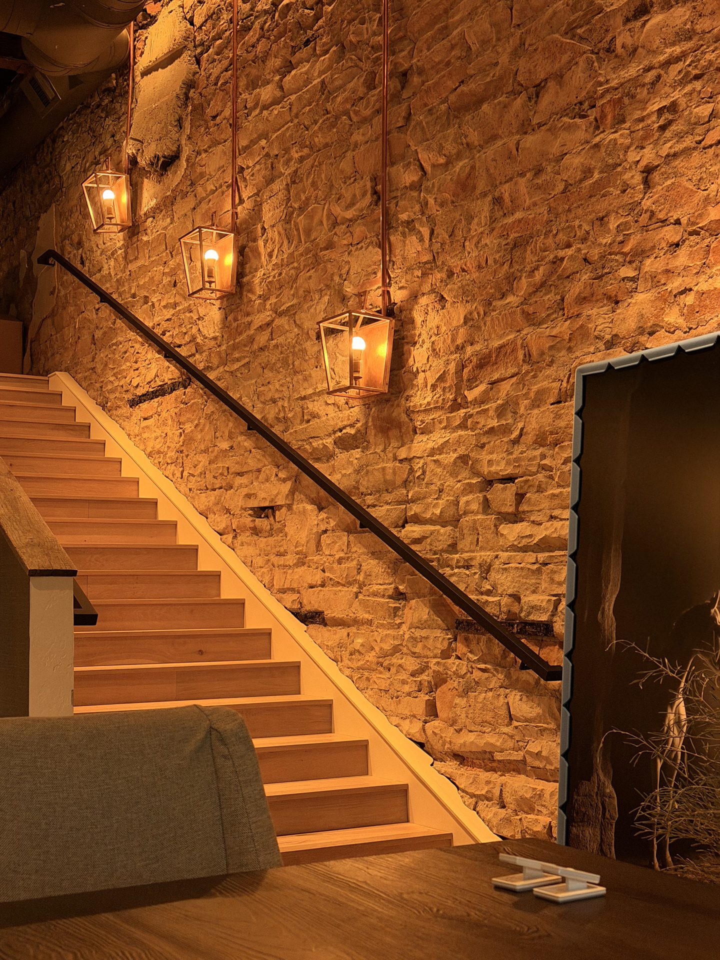 Italian plaster fireplace with Venetian finish — luxury home design